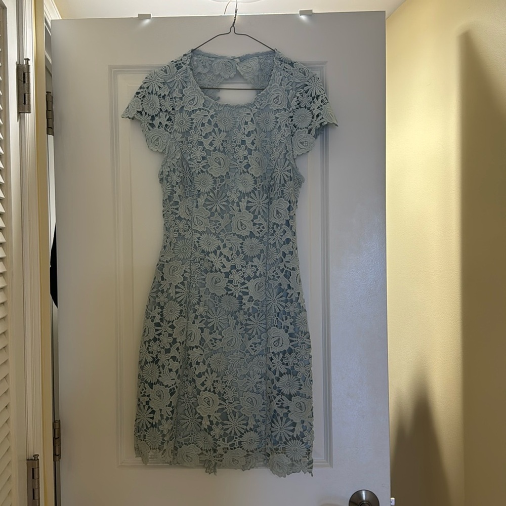 Lulus. Light Blue dress. Open back. Size small